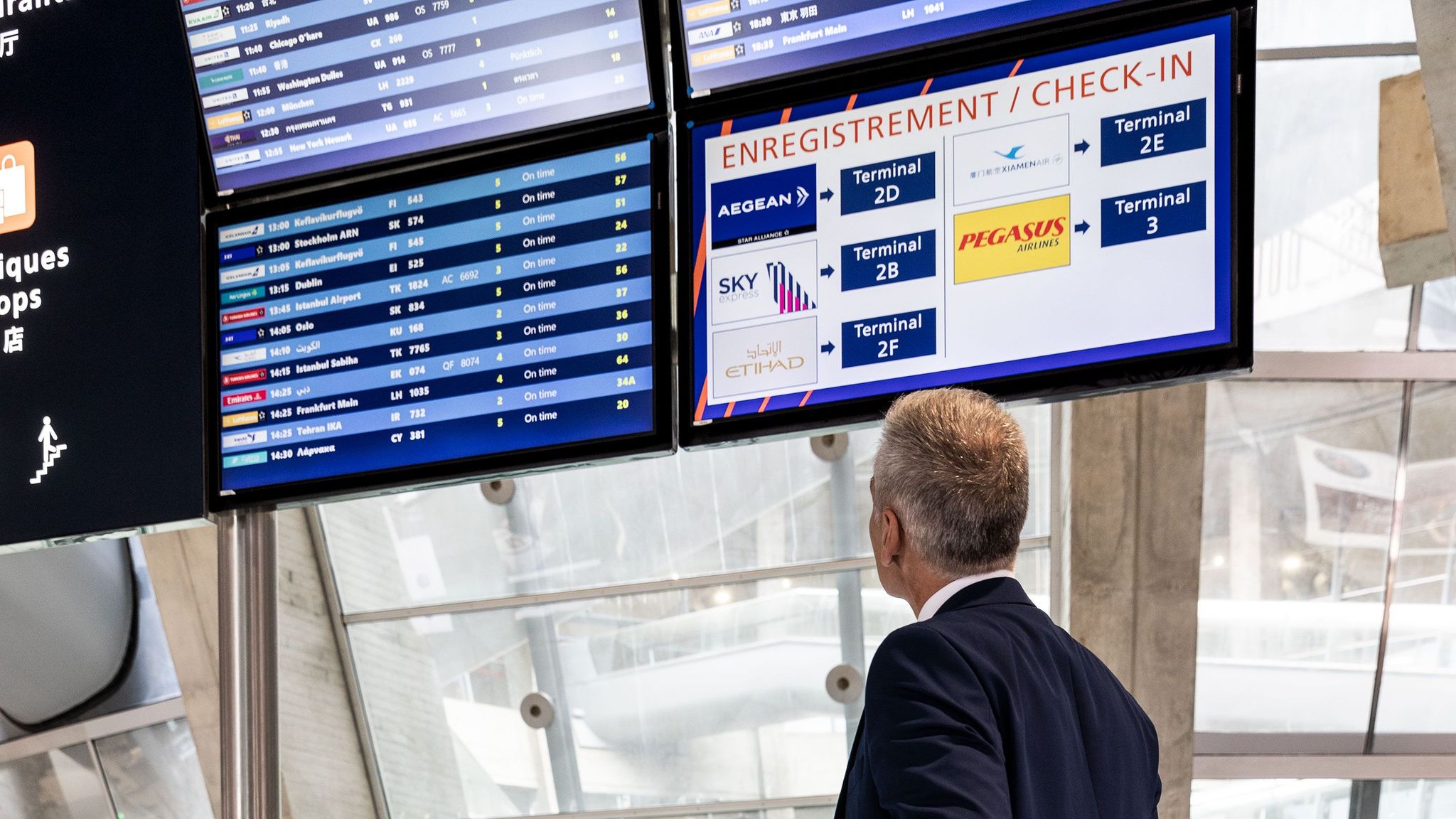 terminal 1 affichage des vols à paris cdg